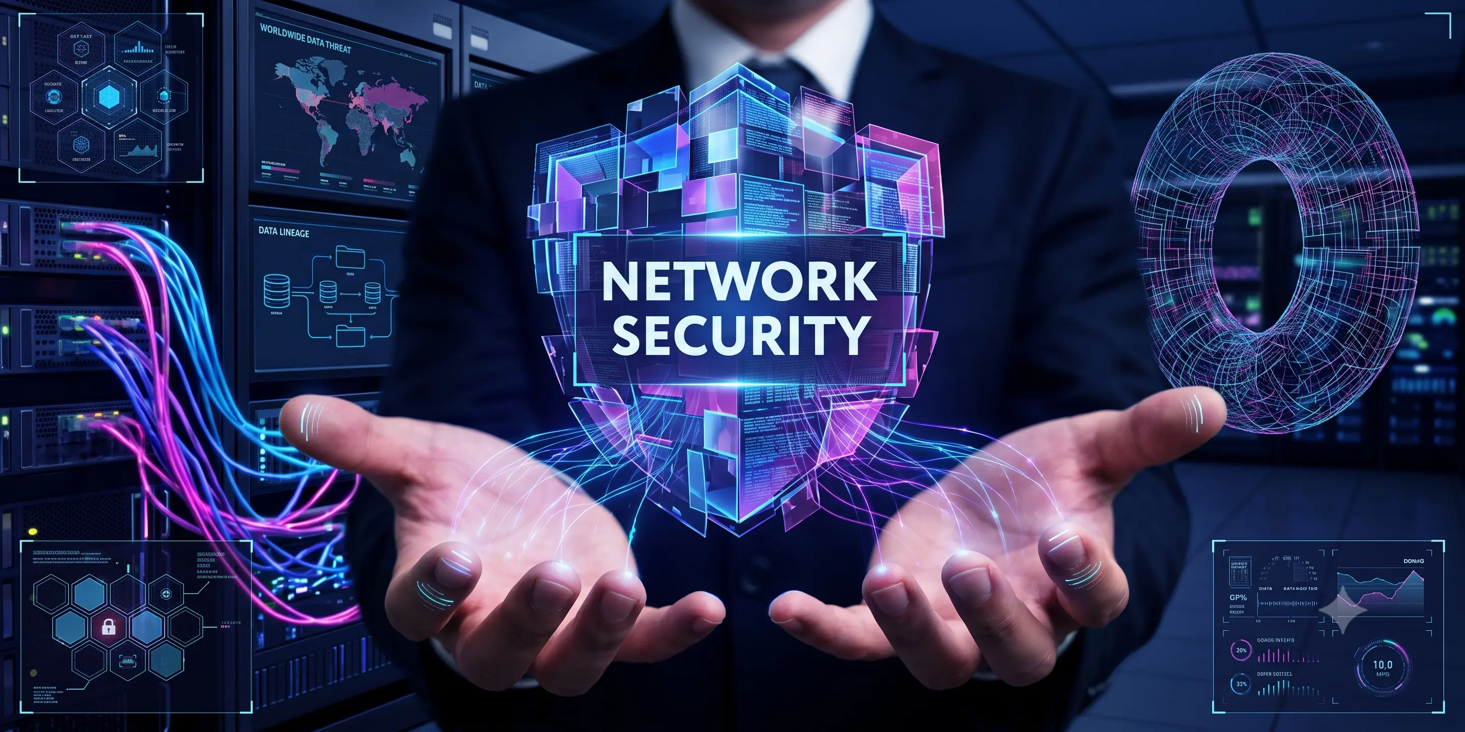 Network topology around a firewall beside a packet capture table